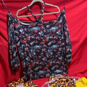 3x lemon tart (Nordstrom) colorful Off-Shoulder Top, super soft n stretchy